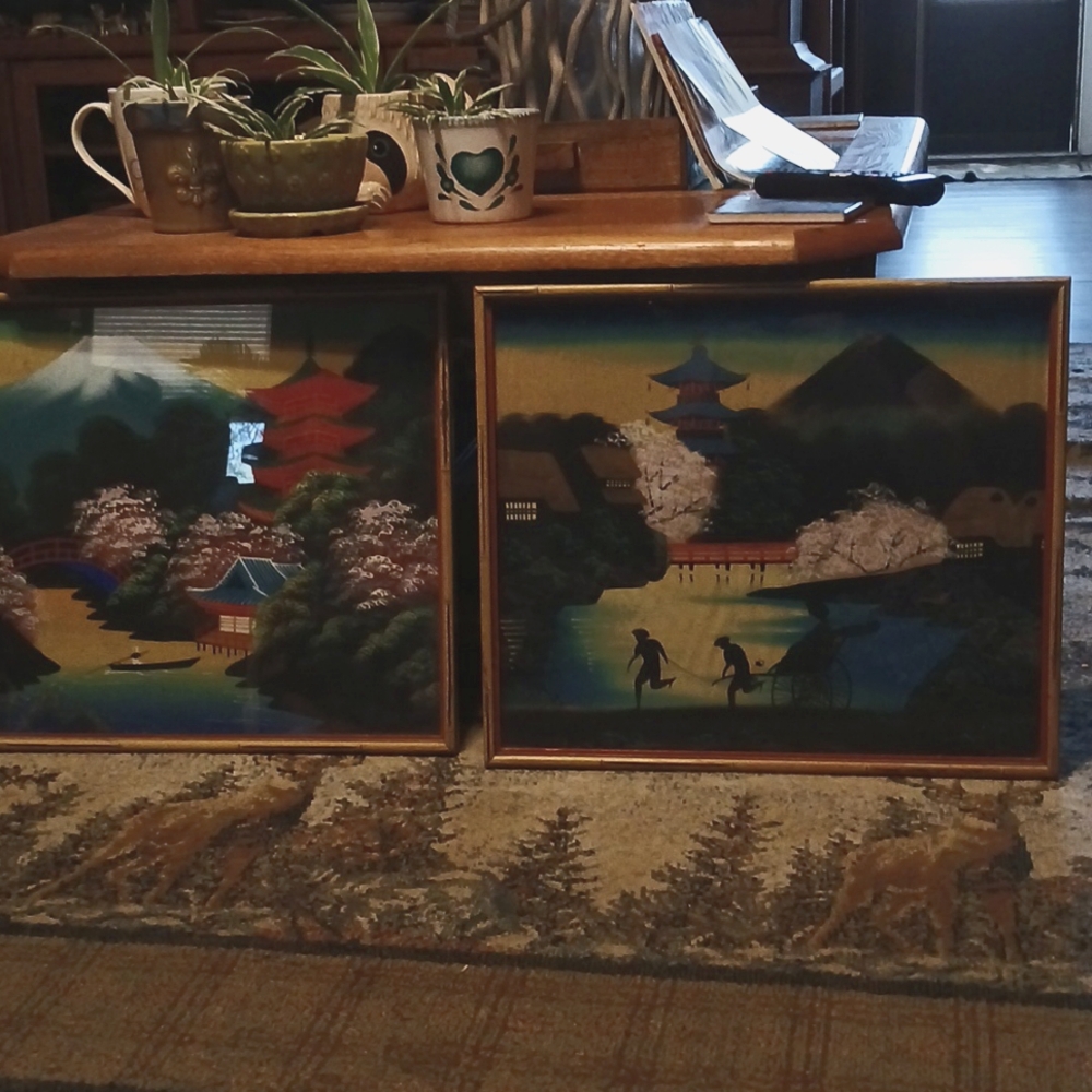 1940s Japanese art on silk
